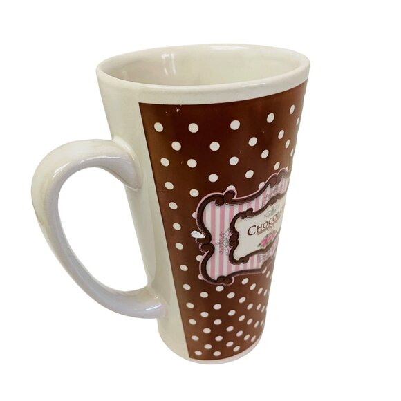 Trisa Chocolate Polka Dot Ceramic Mug - Picture 2 of 7
